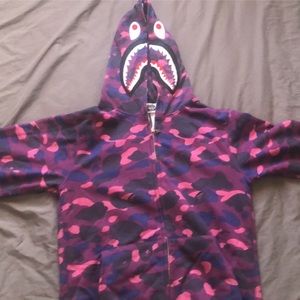 BAPE Color Camo Shark Full Zip Hoodie PURPLE